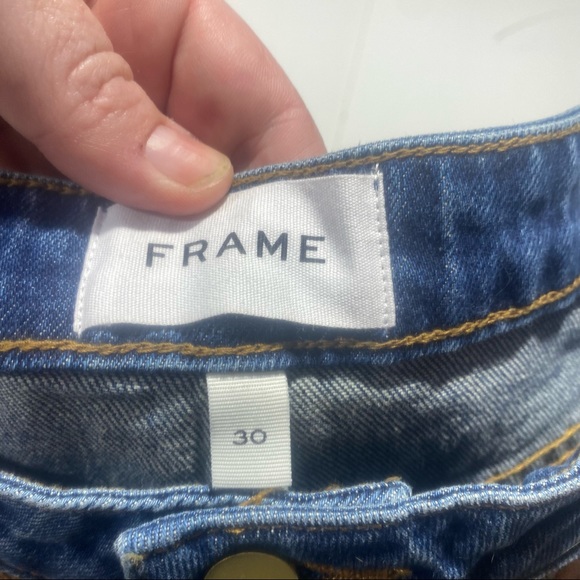 Frame Le Mini Boot Leather Patchwork Snake Print Mid Rise Jeans NWT Size 30 - Picture 11 of 16